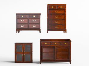 美式红色实木斗柜玄关柜边柜