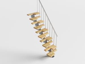 后现代实木台阶楼梯3d模型 后现代实木台阶楼梯