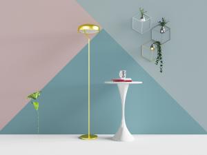 现代金属落地灯边几