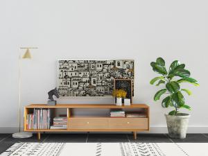 北欧实木电视柜、落地灯