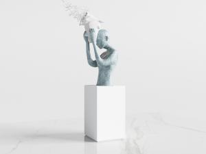 现代抽象人物马头雕塑雕像