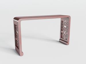 中式红木雕花拱形端景台3d模型 中式红木雕花拱形端景台