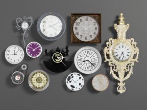 欧式墙面挂件钟表3d模型 欧式墙面挂件钟表