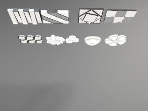 现代几何、花朵造型的吸顶灯3d模型 现代几何、花朵造型的吸顶灯