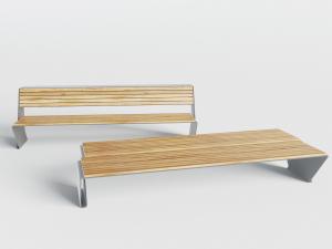 现代户外铁艺实木条公共椅