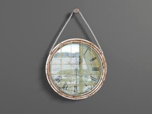 美式工业风绳挂钟表3d模型 美式工业风绳挂钟表