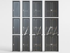 新中式字母双扇平开门