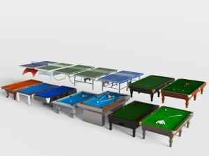 台球桌、乒乓球桌体育健身器材