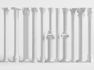 欧式雕花圆形方形罗马柱子