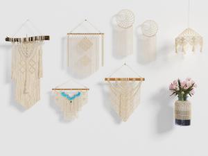 北欧流苏编织墙面挂件