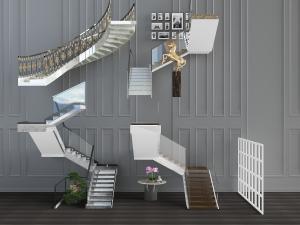 现代旋转楼梯3d模型 现代旋转楼梯