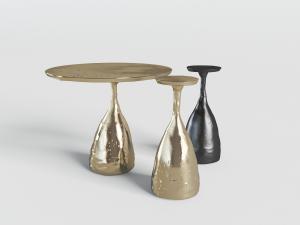 后现代金属圆形边几角几3d模型 后现代金属圆形边几角几