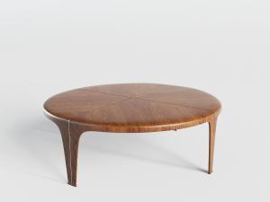 现代北欧实木圆形茶几3d模型 现代北欧实木圆形茶几