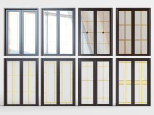 现代装饰金色方格的玻璃推拉门