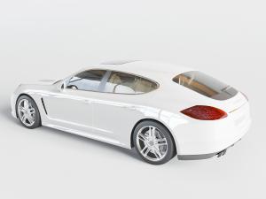 一辆白色带天窗的汽车3d模型 一辆白色带天窗的汽车