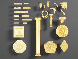 欧式雕花角线、线条和罗马柱