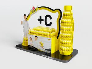 超市瓶装柠檬汁饮料摆台货架