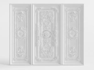 欧式白色精美雕花石膏护墙板