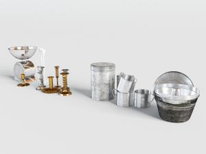 厨房秤、烛台和模具厨房用品