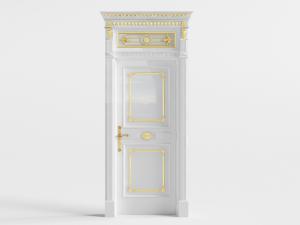 欧式装饰雕花罗马柱的平开门