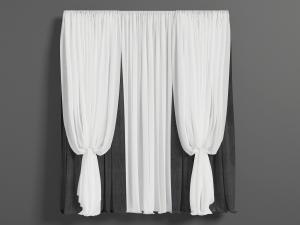 北欧现代白色窗纱窗帘3d模型 北欧现代白色窗纱窗帘