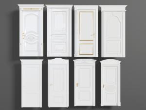 简欧白色平开门