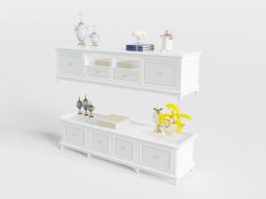 简欧白色电视柜