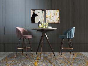 北欧轻奢吧椅和高脚圆桌