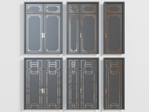 新中式双扇字母平开门