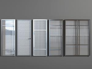 现代黑色边框的长虹玻璃平开门