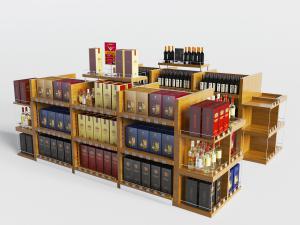 现代烟酒实木货架