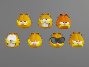 不同表情的加菲猫墙饰挂件