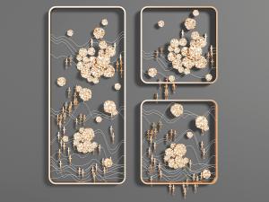 中式立体镂空装饰挂画挂件