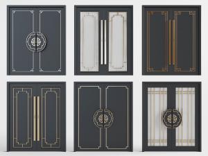 中式双扇平开门