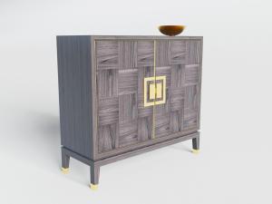 新中式灰色玄关柜边柜