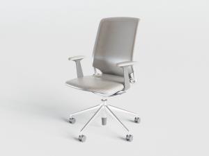 现代银灰色扶手办公转椅