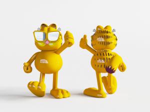 翘着大拇指的加菲猫儿童玩偶玩具