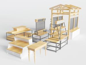 现代北欧实木置物收纳架、装饰展示柜