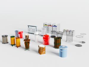 现代公共场所垃圾桶