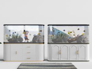 现代简欧鱼缸装饰柜