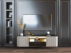 现代电视柜电视机