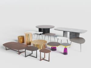 新中式实木边几茶几3d模型 新中式实木边几茶几