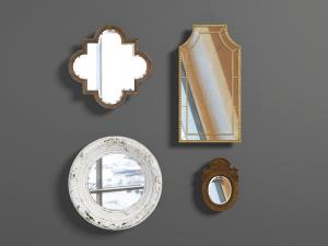 美式圆形、花朵造型的墙面装饰镜子