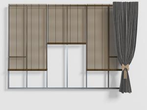 中式竹帘升降帘窗帘3d模型 中式竹帘升降帘窗帘