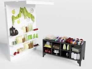 商场超市摆放毛巾、蜡烛日用品货架