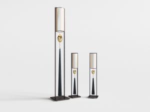 新中式带有吊坠装饰的落地灯