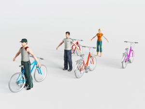 自行车和骑自行车的人3d模型 自行车和骑自行车的人