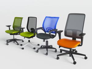 现代彩色办公网状靠背的转椅