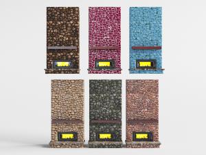 工业风石头背景墙壁炉