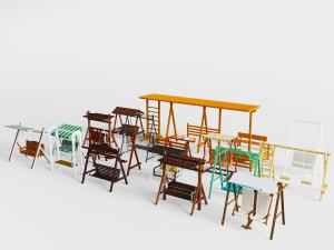 中式实木户外秋千椅吊椅